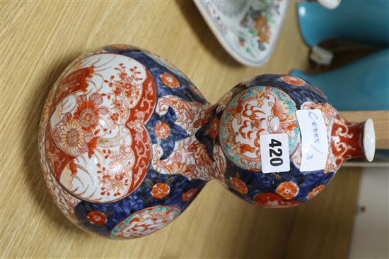 A Japanese Imari gourd shaped vase, height 30cm